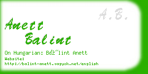 anett balint business card